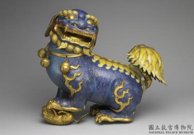 图片[2]-Pair of copper lions in cloisonne enamels, Qing dynasty (1644-1911)-China Archive